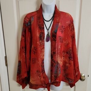 Chico's 3 Asian Inspired Kimono, Sheer Jacket